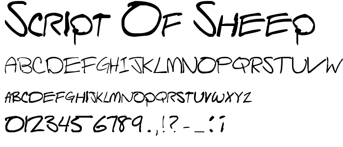 Script of Sheep font